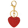 Handmade Polymer Clay Rhinestone Heart Keychains KEYC-TAC00068-01-1