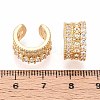 Brass Micro Pave Clear Cubic Zirconia Cuff Earrings EJEW-T047-82G-3