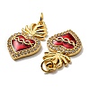 Rack Plating Brass Grade AAA Cubic Zirconia Pendants LS-KK-D026-32G-3