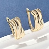 Rectangle Brass Hoop Earrings EJEW-D320-21G-1