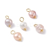 Natural Cultured Freshwater Pearl Charms PALLOY-JF01098-02-1