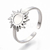 Non-Tarnish 304 Stainless Steel Sun Cuff Rings LS-RJEW-N038-116P-1