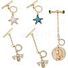 5Pcs 5 Styles Brass Toggle Clasps KK-FH0004-71-1