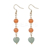 Natural Green Aventurine & Dyed Natural Malaysia Jade Dangle Earrings EJEW-JE06673-01-1