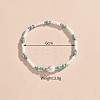 Bohemian Style Resin & Synthetic Turquoise & Rice Plastic Pearl Beaded Stretch Anklets for Women FS-WG314A7-01-4