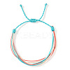Adjustable Synthetic Fiber & Plush Cord Braided Bracelets AK4281-9-1
