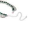 Brass Full Rhinestone Flat Round Tassel Y Necklaces for Women NJEW-M104-01S-01-4