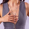 Alloy Colorful Rhinestone Flat Round Long Y Necklaces for Women WGFA4F3-02-1