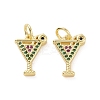 Brass Micro Pave Colorful Cubic Zirconia Charms KK-E068-VF158-1