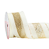10 Yards Hot Stamping Polyester Satin Ribbons SRIB-WH0011-169C-1