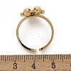 304 Stainless Steel Clover Open Cuff Rings for Women RJEW-A052-05G-5