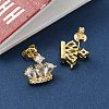 Brass Micro Pave Cubic Zirconia Stud Earrings EJEW-D323-05G-3