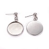 Tarnish Resistant 304 Stainless Steel Stud Earring Settings LS-STAS-L226-019C-P-2