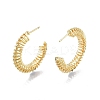 Brass Wire Swirl C-shape Stud Earrings EJEW-G322-04G-2