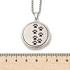316 Surgical Stainless Steel Aromatherapy Diffuser Perfume Hollow Flat Round Pendant Box Chain Necklaces NJEW-R016-01P-06-5