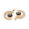 Brass Micro Pave Cubic Zirconia Pendants ZIRC-F136-06G-01-3
