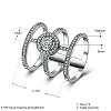 Brass Cubic Zirconia Hollow Three Loops Finger Rings For Party RJEW-BB16279-7P-3