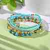 5Pcs 5 Style Synthetic Turquoise(Dyed) & Hematite & Glass Sead Beads Stretch Bracelets Set BJEW-JB07670-03-2