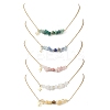 Natural Mixed Gemstone Chip and Round Beaded Pendant 304 Stainless Steel Cable Chain Necklaces for Women NJEW-JN05741-2