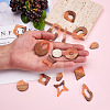 30Pcs 15 Style Transparent Resin & Walnut Wood Pendants RESI-FW0001-04-5