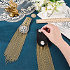 2Pcs Felt & Iron & Rhinestone Tassel Epaulette AJEW-CN0007-74C-G-3