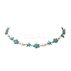 Starfish & Turtle Synthetic Turquoise Beaded Necklace & Bracelet Sets SJEW-JS01385-02-5