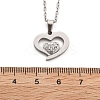 304 Stainless Steel Crystal Rhinestone Heart Pendant Cable Chain Necklaces for Women LS-NJEW-Z056-01D-P-5
