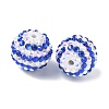 Striped Resin Rhinestone Beads OACR-A037-01B-2