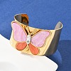 304 Stainless Steel Acrylic Cuff Bangles for Women BJEW-A049-05G-01-1