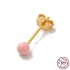 Enamel Round Ball Stud Earrings EJEW-C020-01G-06-3