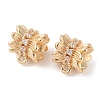 Brass Pave Clear Cubic Zirconia Beads KK-N256-08G-G-1