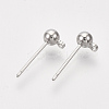 Brass Ball Stud Earring Findings X-KK-S348-415B-1