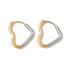 304 Stainless Steel Two Tone Hoop Earrings EJEW-P313-01A-G-4