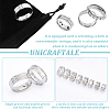 Unicraftale 16Pcs 16 Style 201 Stainless Steel Grooved Finger Ring Settings STAS-UN0044-17-5