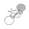 Tibetan Style Alloy with Natural Shell Keychain KEYC-JKC00929-5