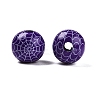Halloween Printed Spider Webs Colored Wood European Beads WOOD-K007-04B-2