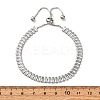 304 Stainless Steel with Clear Cubic Zirconia Link Chain Bracelets BJEW-G754-03P-01-5