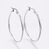 Tarnish Resistant 304 Stainless Steel Big Hoop Earrings X-EJEW-F105-07P-1