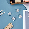 4Pcs 1-Hole Brass Pave Clear Cubic Zirconia Buttons BUTT-MA0001-15A-P-4