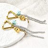 304 Stainless Steel Micro Pave Clear Cubic Zirconia Plastic Pearl Hoop Earrings EJEW-D308-05PG-4