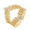 Crown Clear Cubic Zirconia Open Cuff Ring RJEW-L121-033G-1