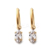 Ion Plating(IP) 304 Stainless Steel Micro Pave Cubic Zirconia Hoop Earrings STAS-R004-04G-02-4