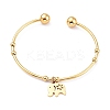 PVD Vacuum Plating 201 Stainless Steel Cuff Bangles BJEW-M284-20G-1-2