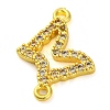 Brass Micro Pave Clear Cubic Zirconia Butterfly Links Connector Charms KK-A230-03C-G-2