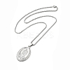 Stainless Steel Virgin Mary Pendant Necklace with Box Chains for Women NJEW-E066-01P-2