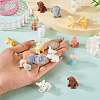 16Pcs 8 Styles Flocky Resin Pendants RESI-TA0003-61-5