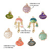 16Pcs 9 Styles Alloy Enamel Pendants ENAM-FP0002-66-7