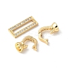 Brass Pave Clear Cubic Zirconia Fold Over Clasps KK-M320-14G-2