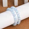 Dyed Natural Selenite Round Beaded Stretch Bracelets for Women G-U005-02H-3