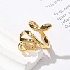 304 Stainless Steel Snake Open Cuff Rings for Women LS-RJEW-Z077-01G-09-3